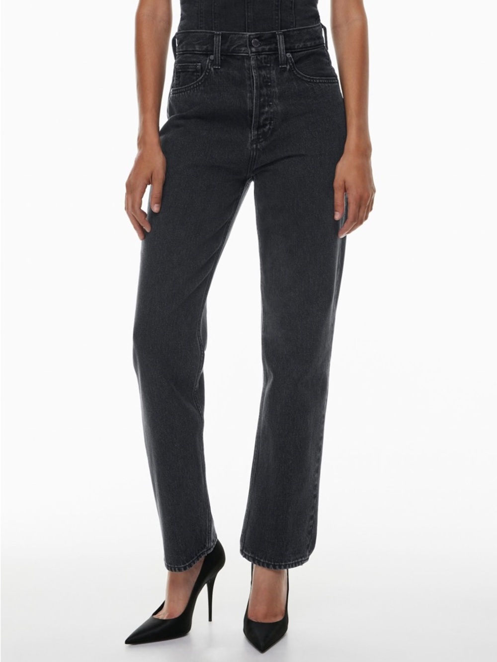 Aritzia Denim Forum The Joni High Rise Loose 29L | Black